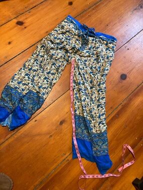 Harem Pants in Blue and Cream,  purchased in Morocco.